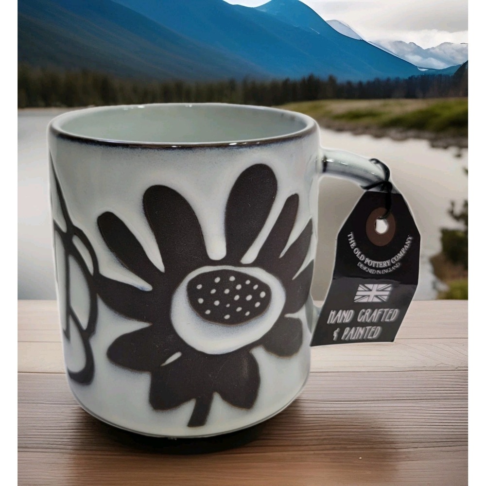 The Old Pottery Company England‎ Floral Ceramic Mug Hand Crafted & Painted